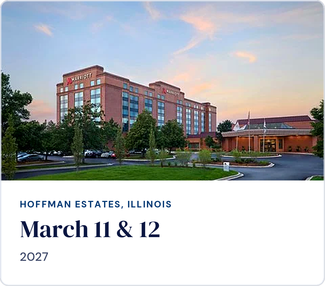Hoffman Estates, IL Certificate seminar venue — March 11th & 12th, 2027